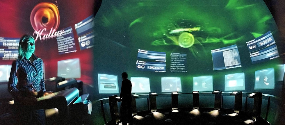 VW Gläserne Manufaktur Dresden Kugelhaus: Vision World mit 12m 360° Kuppelprojektionssystem